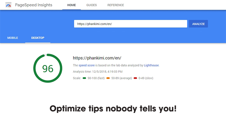 speed up Google Pagespeed Insight optimize tips