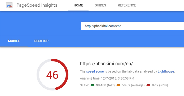 optimize pagespeed insights score for mobile