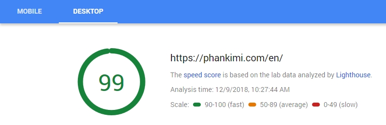 optimize google pagespeed score result