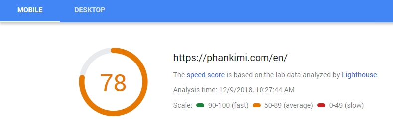 optimize google pagespeed score mobile result