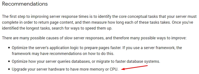 reduce server respond times pagespeed insights recommends